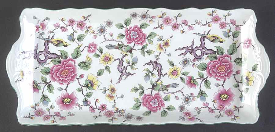 Chinese Rose Large Sandwich Tray by James Kent (England)-1