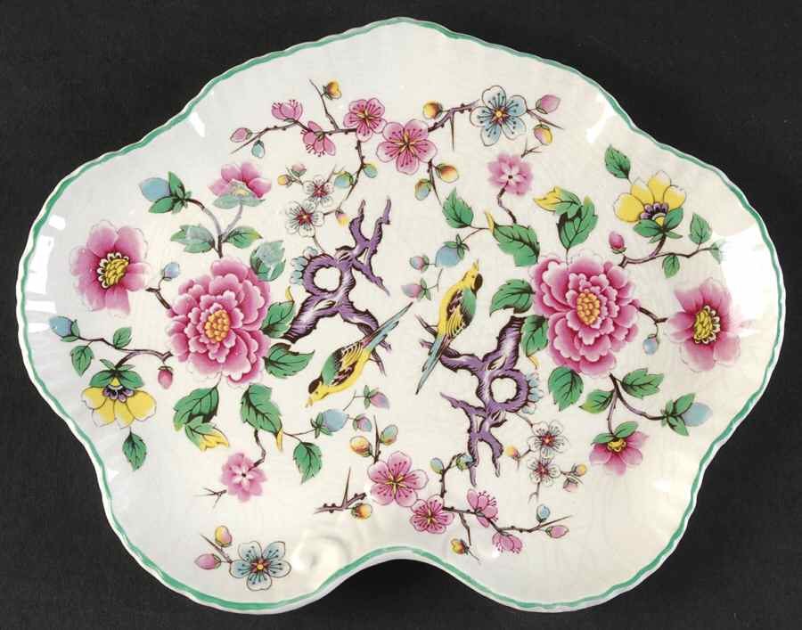 Chinese Rose 8" Scalloped Tray by James Kent (England)-1