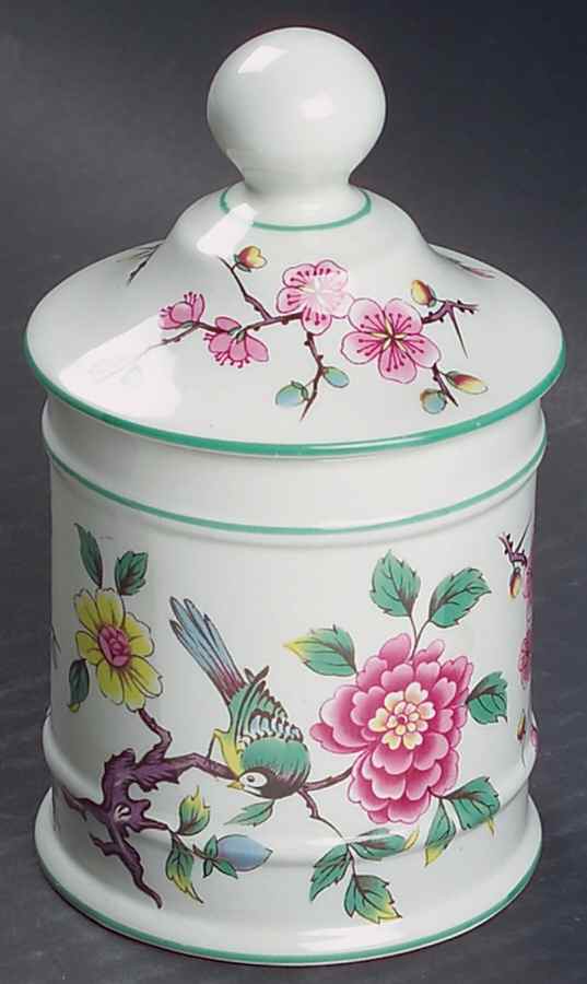 Chinese Rose Storage Jar & Lid by James Kent (England)-1
