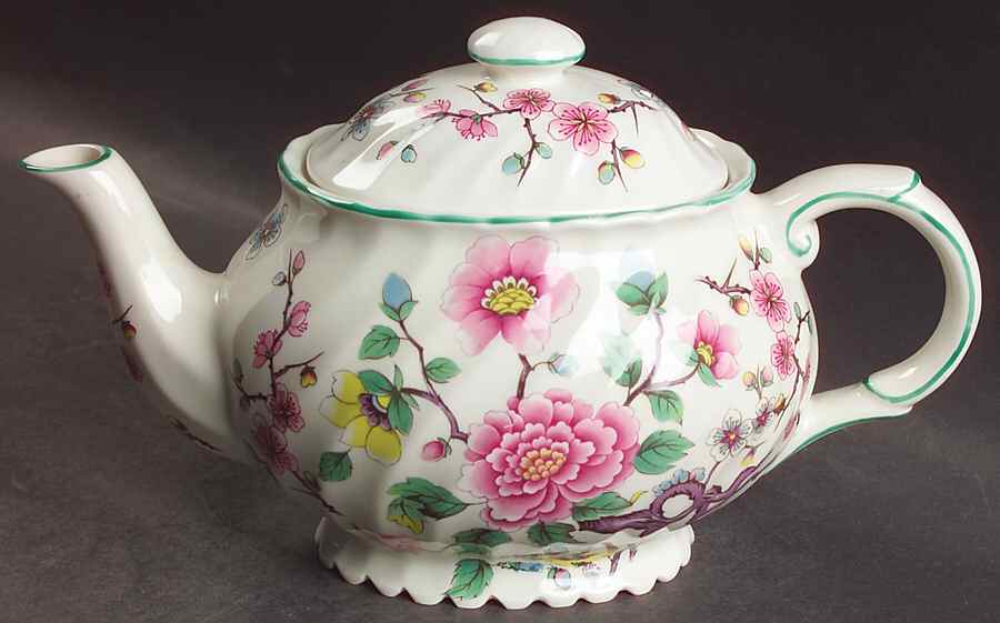 Chinese Rose Teapot & Lid by James Kent (England)-1