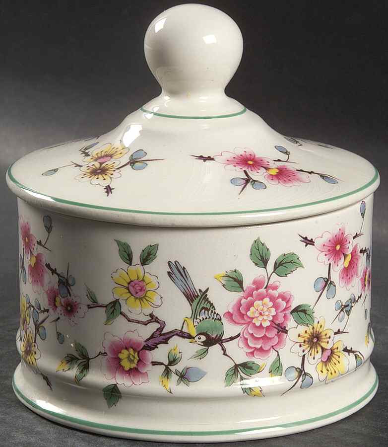 Chinese Rose Candy Box & Lid by James Kent (England)-1