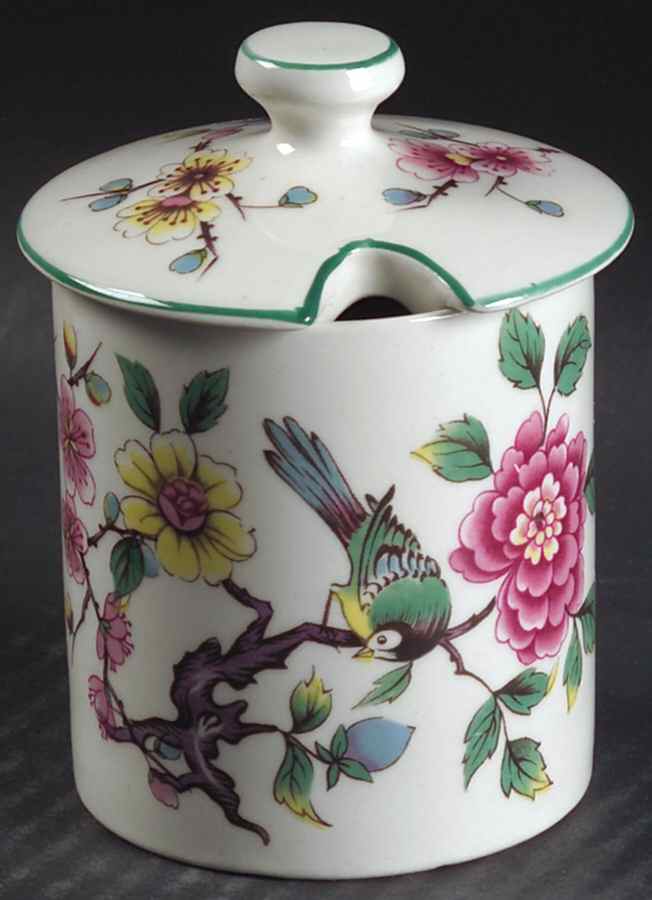 Chinese Rose Jam/Jelly & Lid by James Kent (England)-1
