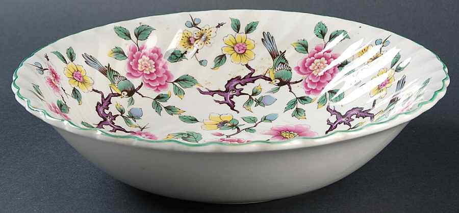 Chinese Rose 9" Round Vegetable Bowl by James Kent (England)-1
