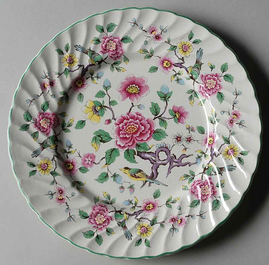 Chinese Rose Salad Plate by James Kent (England)-1