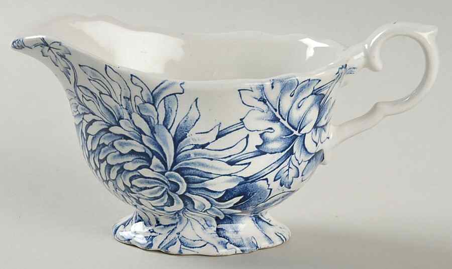 Chrysanthemum Blue Mini Creamer by James Kent (England)-1