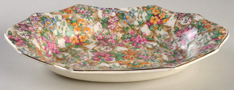 Crazy Paving 9" Oval Vegetable Bowl by James Kent (England)-1