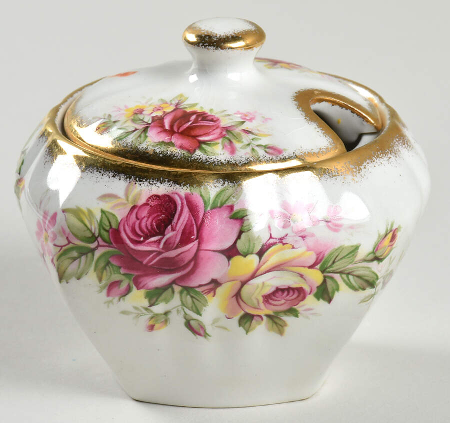 Garland Rose (England) Jam/Jelly & Lid by James Kent (England)-1