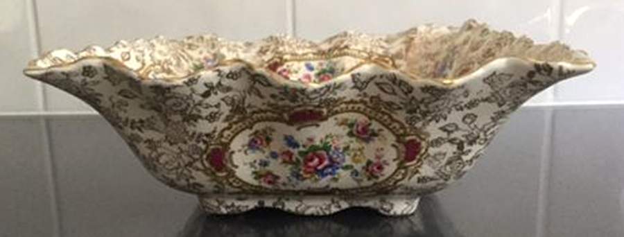Pompadour (England) 10" Rectangular Vegetable Bowl by James Kent (England)-1