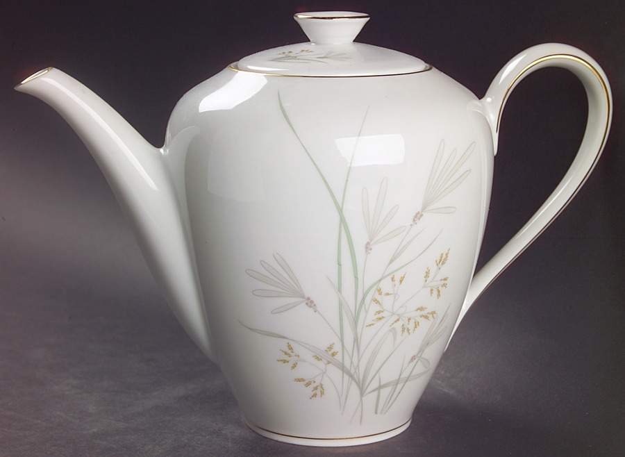 606 (White, Gold Trim) Coffee Pot & Lid by KPM-1