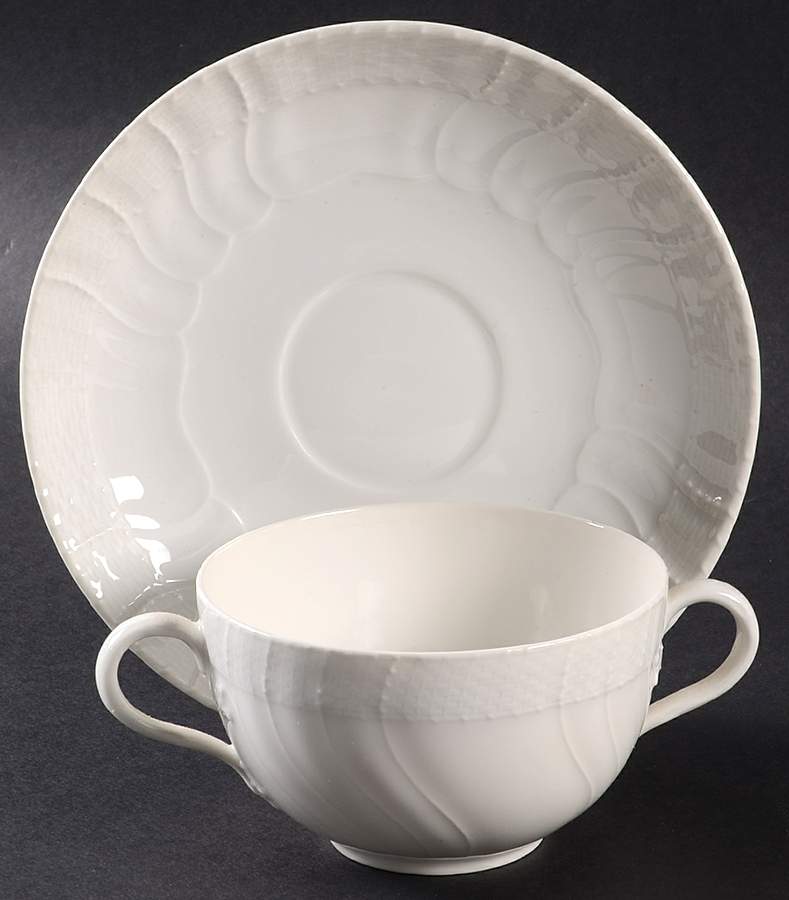 Neuosier Flat Bouillon Cup & Saucer by KPM-1