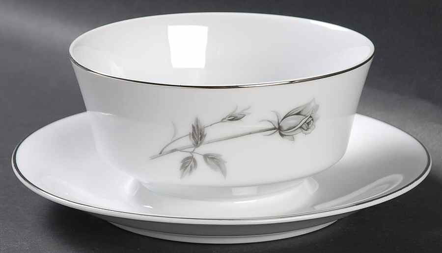 Enchanting Rose Round Gravy Boat/Attached Underplate by Kessington-1