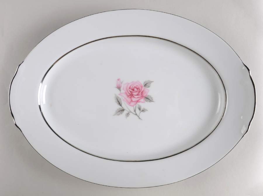 Majestic Rose 14" Oval Serving Platter by Kessington-1