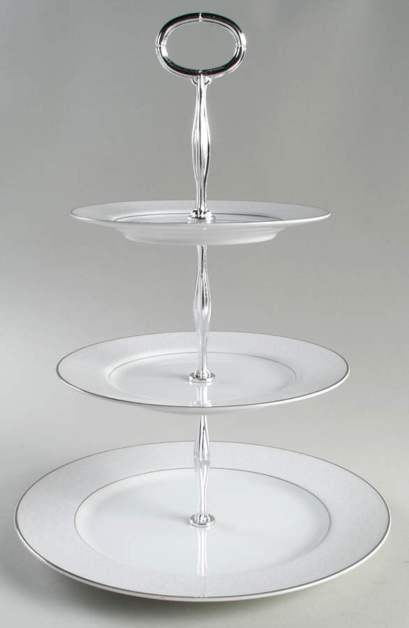 Petite Fleurs 13 7/8"-14 1/4" 3-Tiered Serving Tray(DP,SP,BB) HC by Kessington-1