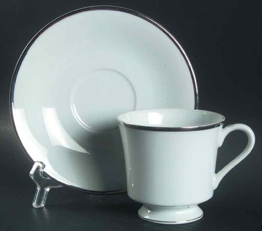 Wedding Band Footed Cup & Saucer Set by Kessington-1