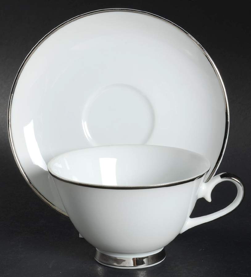 Wedding Band Footed Cup & Saucer Set by Kessington-1