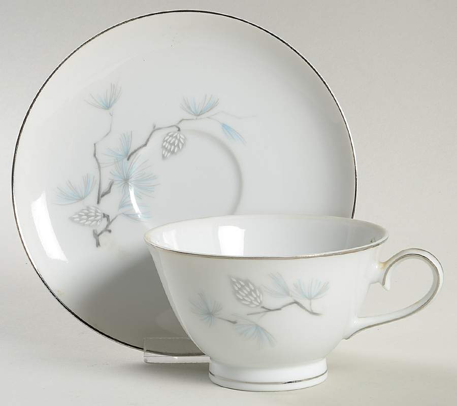 Whispering Pine Footed Cup & Saucer Set by Kessington-1