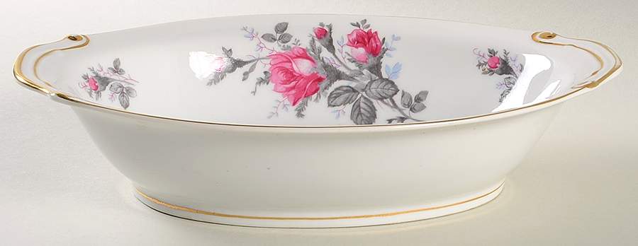 Grey Rose 10" Oval Vegetable Bowl by Kyoto-1
