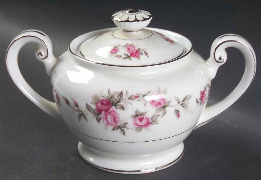 Rose Garland Sugar Bowl & Lid by Kyoto-1