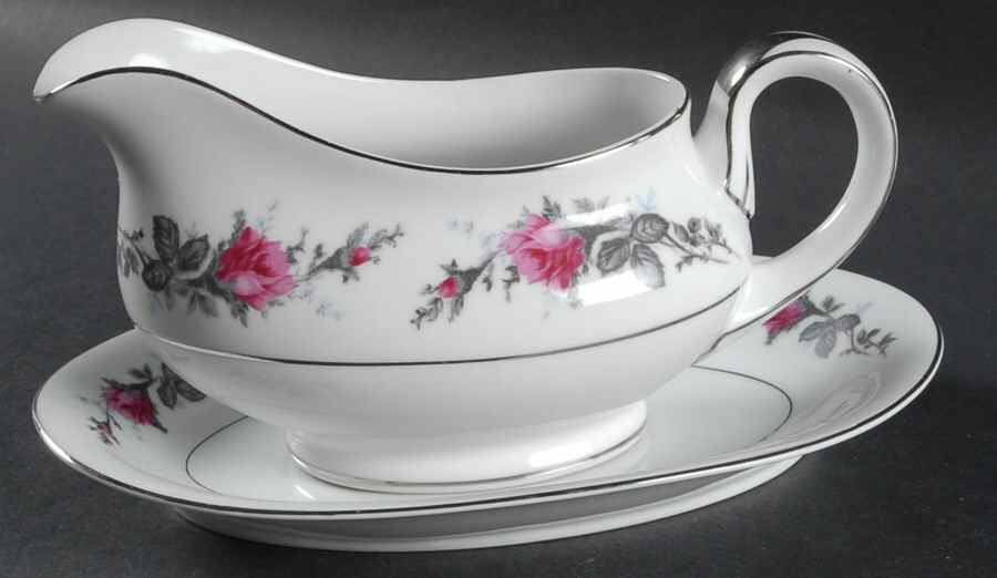 Silverose Gravy Boat & Underplate/Relish by Kyoto-1