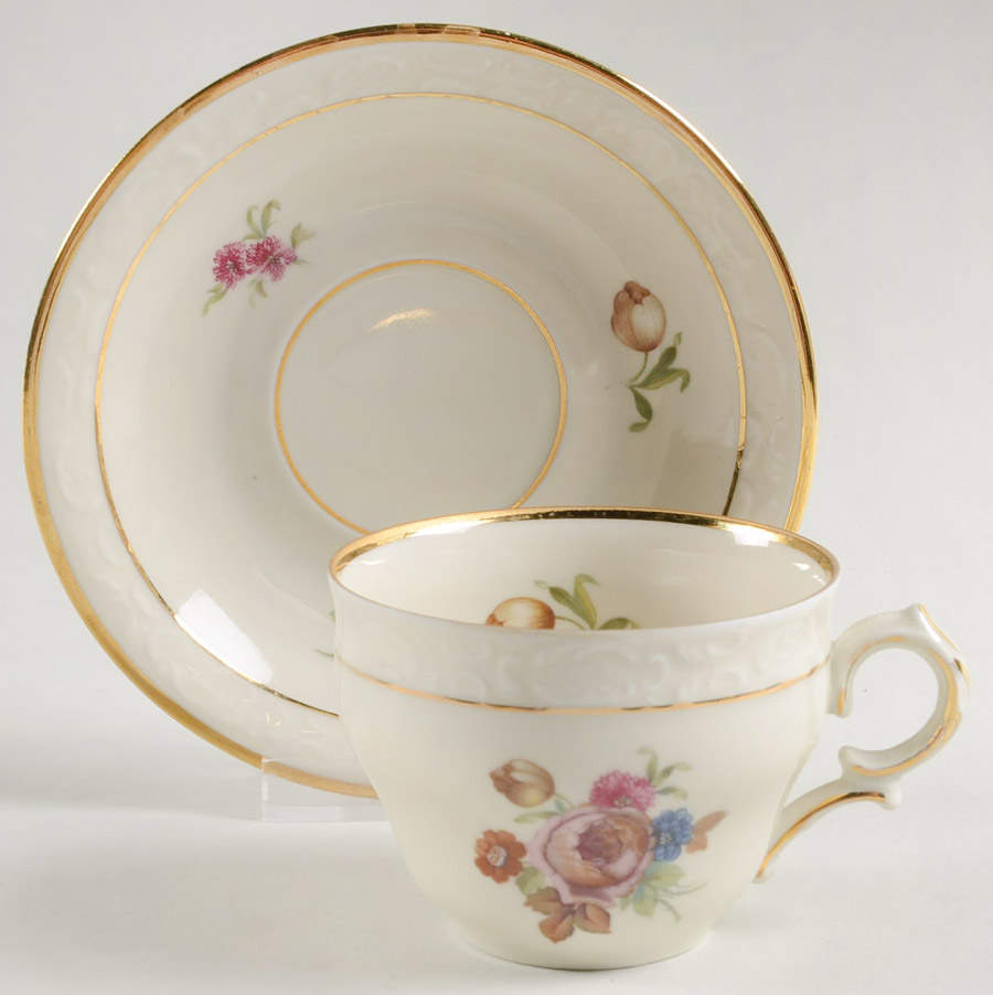 Rosenborg Flat Cup & Saucer Set by KPM-1