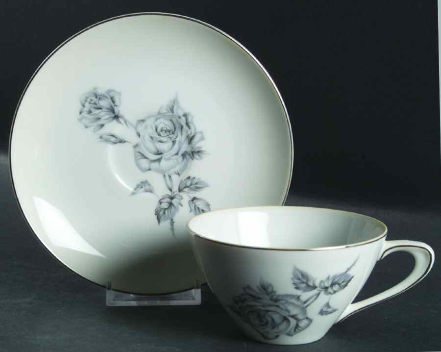 Bridal Rose Flat Cup & Saucer Set by Kingsway-1