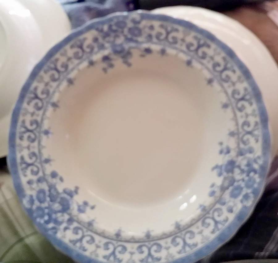 Oxford Blue Rim Soup Bowl by Keeling & Co-1