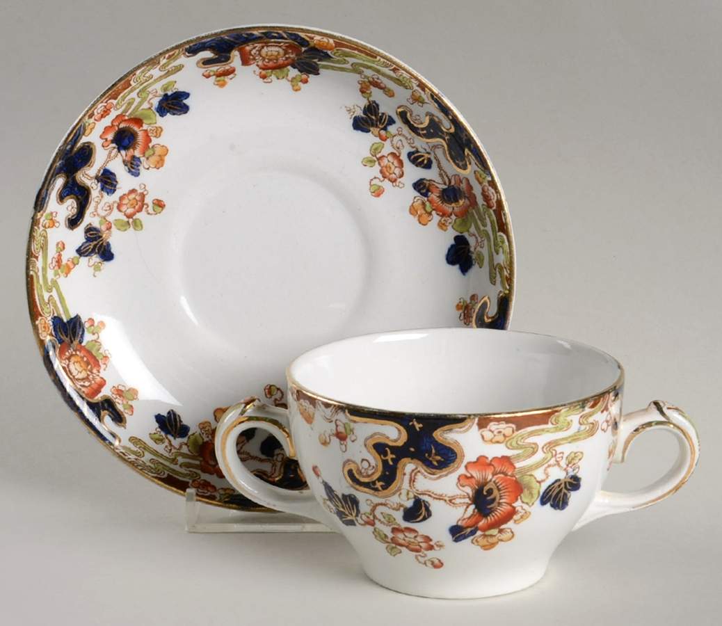 Tokio Flat Bouillon Cup & Saucer by Keeling & Co-1