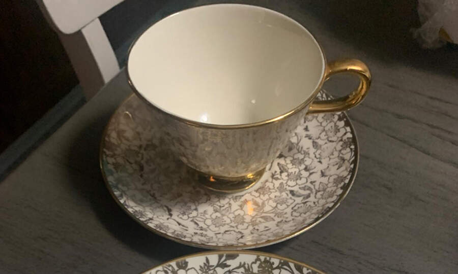 KCH1 Footed Cup & Saucer Set by Karol-1
