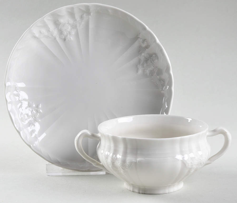 Rocaille Footed Bouillon Cup & Saucer by KPM-1