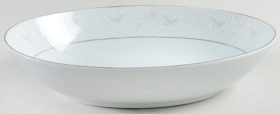 White Fantasy 10" Oval Vegetable Bowl by Ken Kraft-1