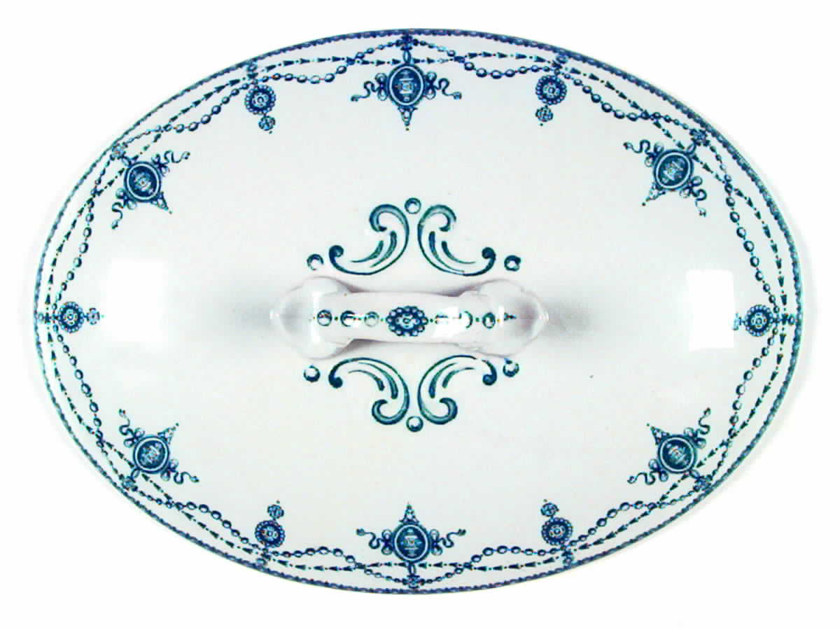 Ludgate Teal Lid for Oval Vegetable by Keeling & Co-1