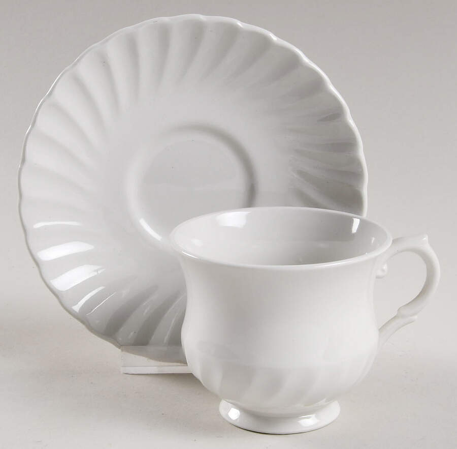 KNT21 Footed Cup & Saucer Set by James Kent (England)-1