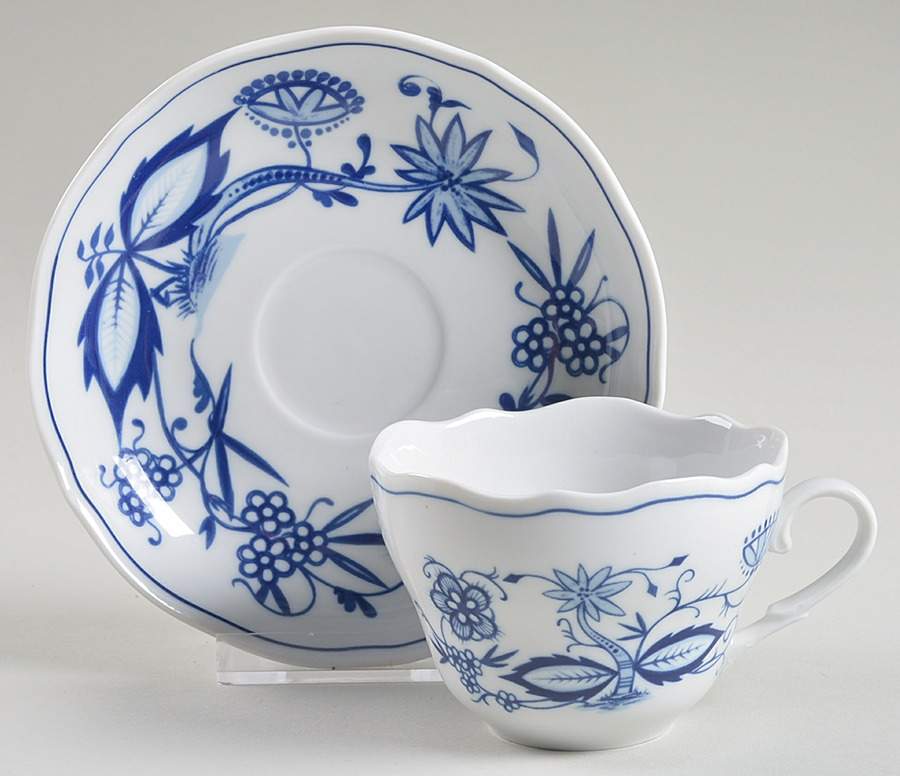 Blue Onion Flat Cup & Saucer Set by Kahla-1