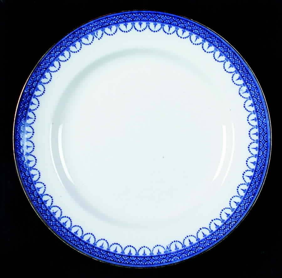 Claremont Blue (Gold trim) Dinner Plate by Keeling & Co-1