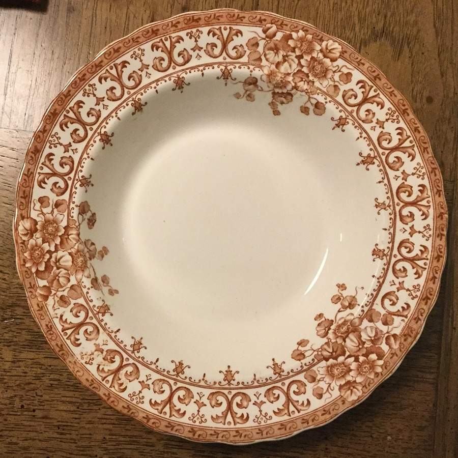 Oxford Brown Rim Soup Bowl by Keeling & Co-1