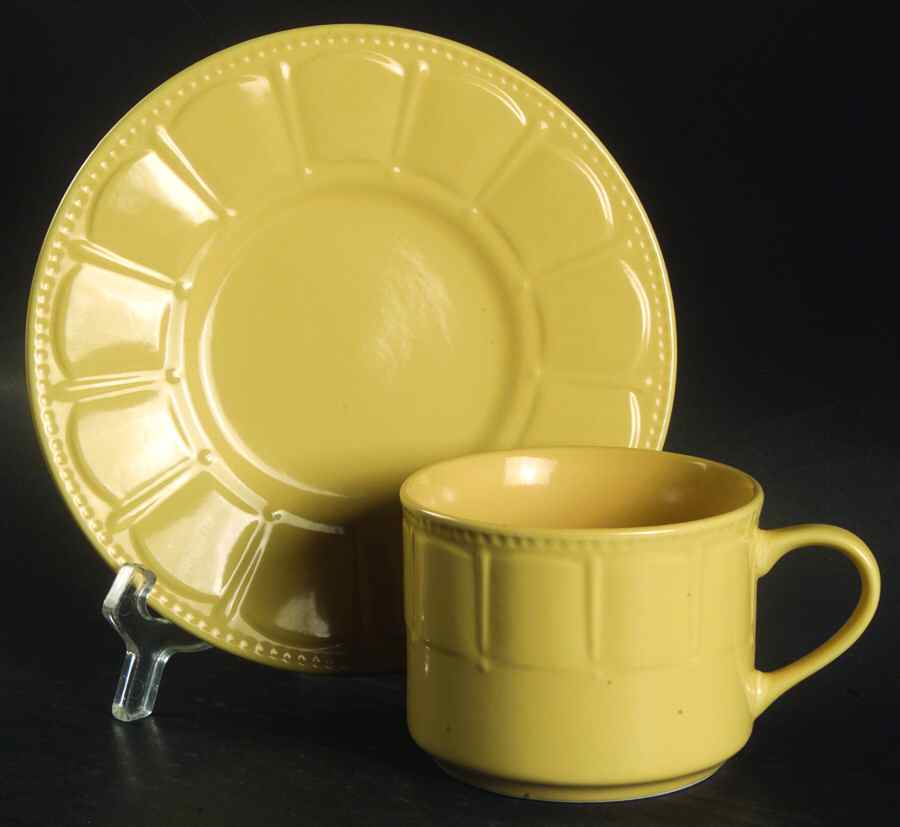 Preston Saffron Flat Cup & Saucer Set by Kennex Group (China)-1