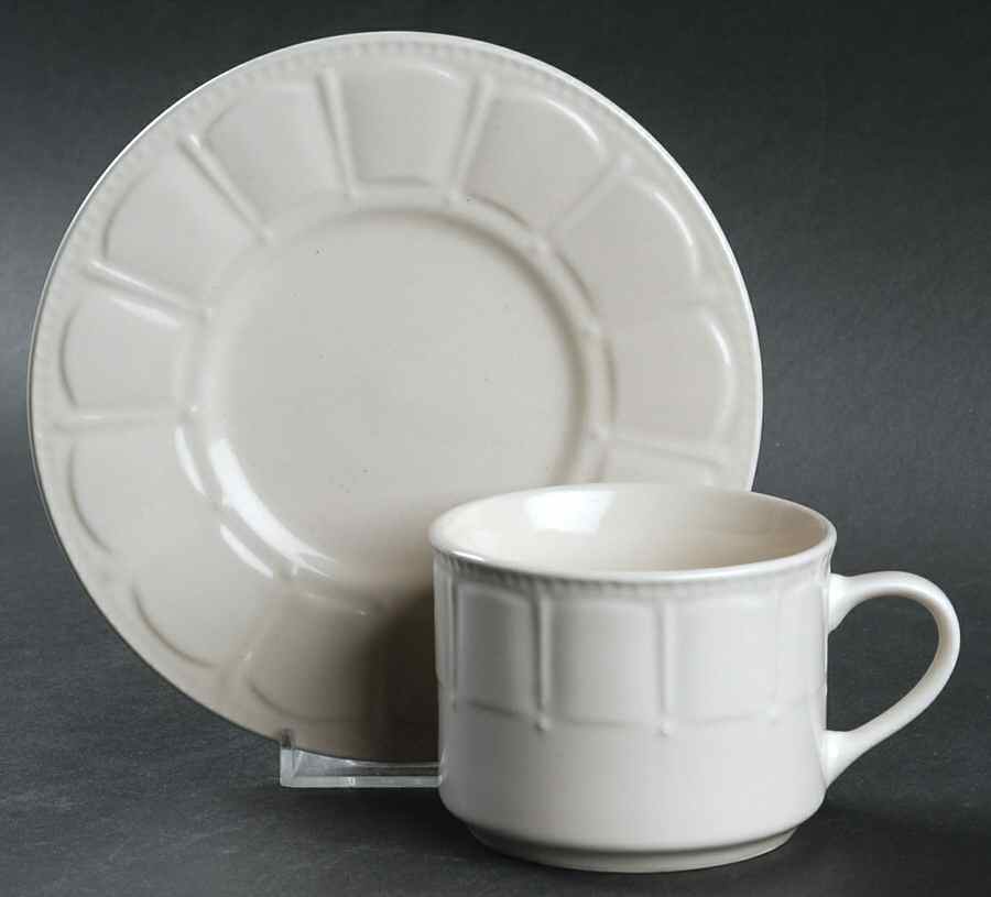 Preston White Flat Cup & Saucer Set by Kennex Group (China)-1
