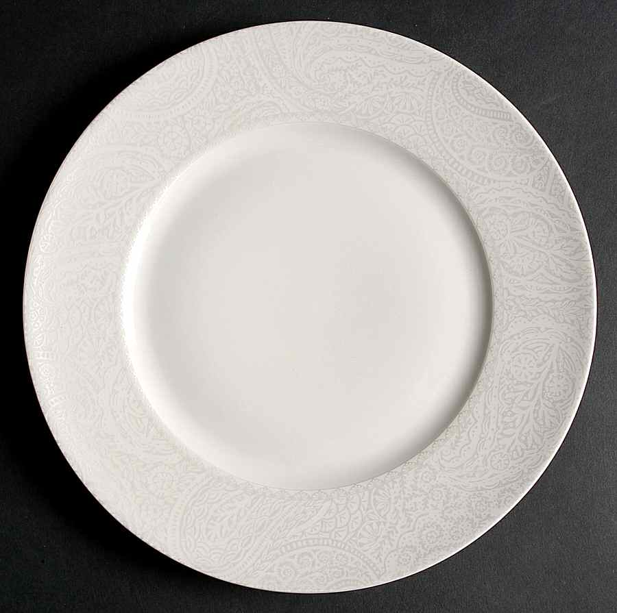 PAISLEY SHIMMER PLATINUM Dinner Plate by Kay Unger-1