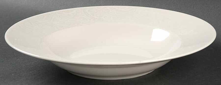 PAISLEY SHIMMER PLATINUM Large Rim Soup Bowl by Kay Unger-1
