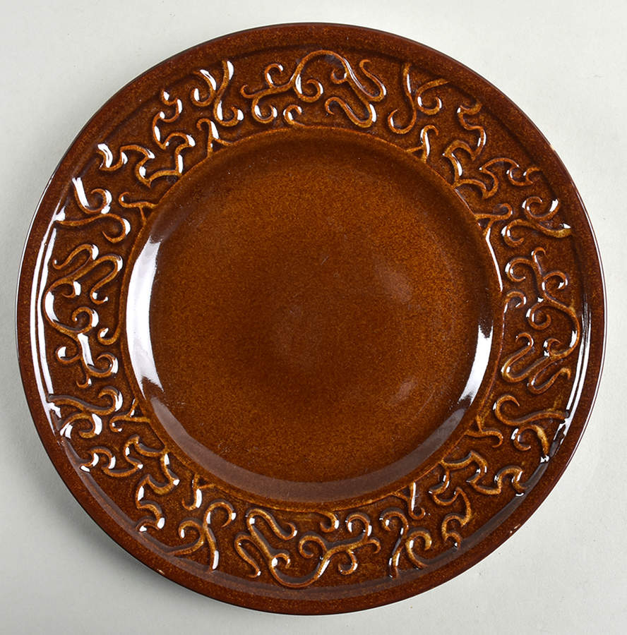 Basque Scroll Chocolate Salad Plate by Kay Unger-1