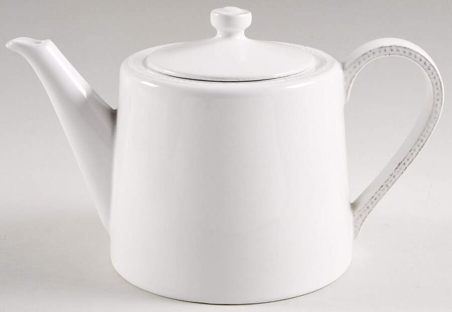 Rhone White Teapot & Lid by Kiss That Frog-1