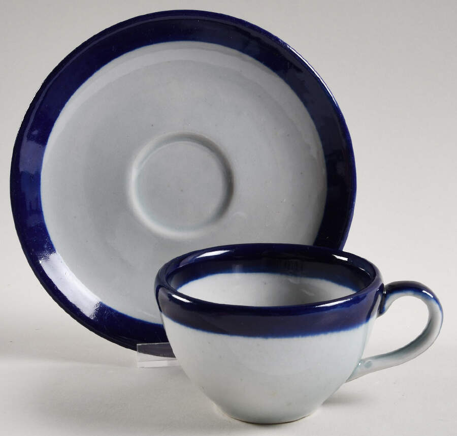 Guadalajara Blue Flat Cup & Saucer Set by Ken Edwards Pottery-1