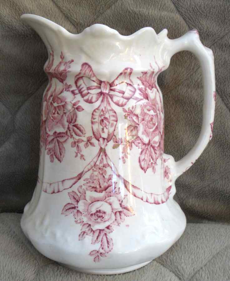 Garland Pink Pitcher by James Kent (England)-1
