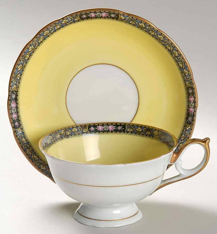 1883 Footed Cup & Saucer Set by Koenigszelt-1