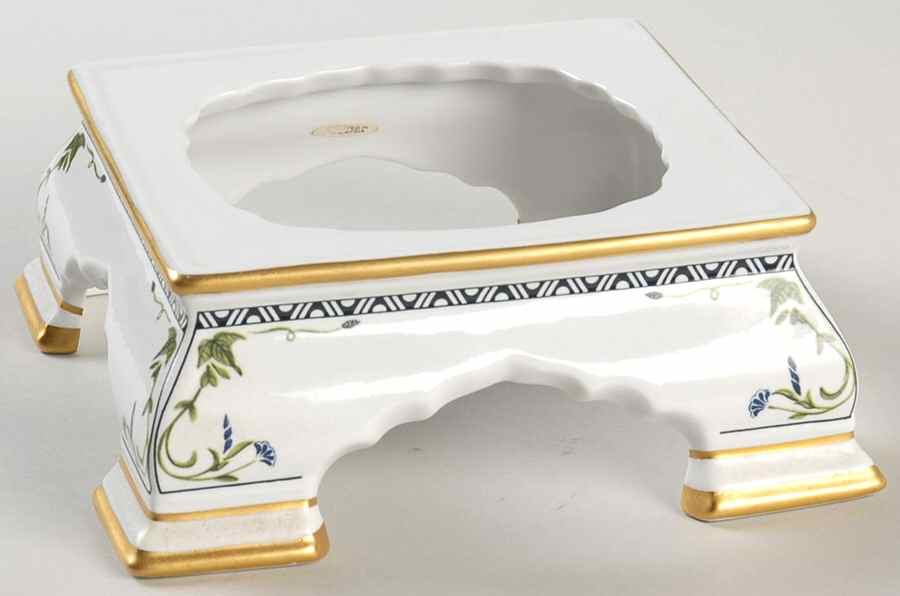 Birds & Flowers of the Orient Ceramic Stand for Tea Pot & Lid w/Top Handle by Franklin Mint-1