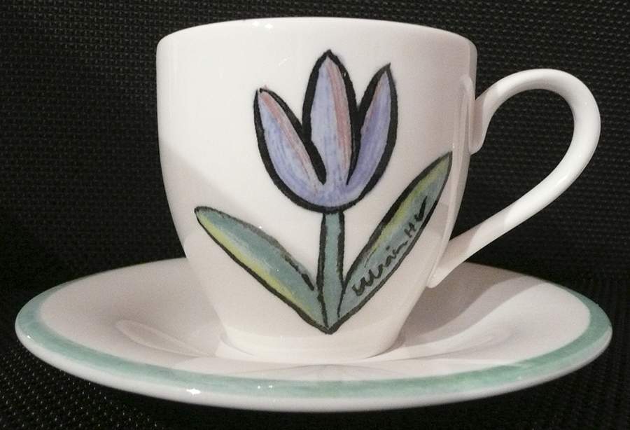 KTA3 Flat Cup & Saucer Set by Kosta (Sweden)-1