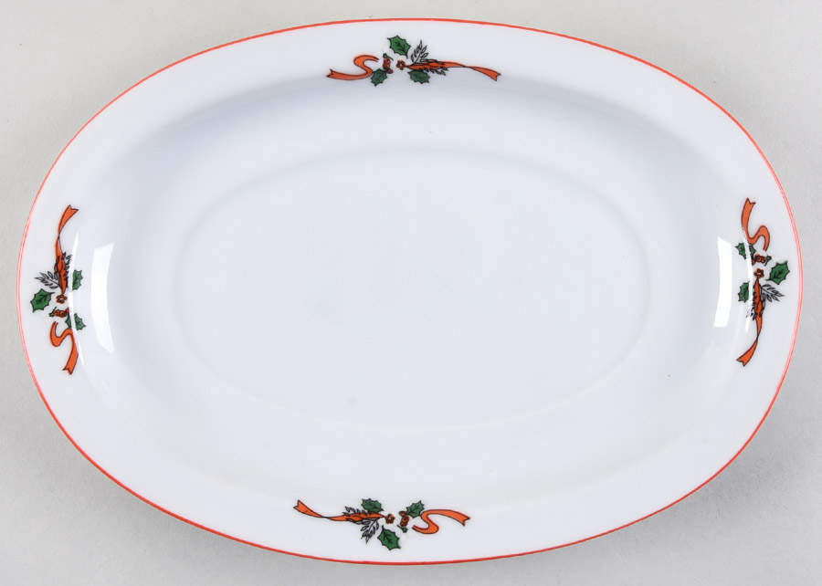 Christmas Pleasure (Smooth, Orange Trim) Relish/Gravy Underplate by Kopin-1
