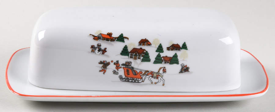Christmas Pleasure (Smooth, Orange Trim) 1/4 Lb Covered Butter by Kopin-1