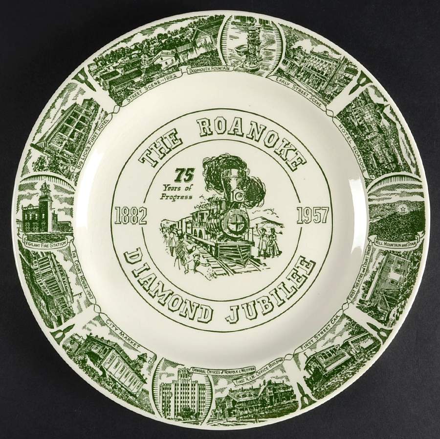 Roanoke Diamond Jubillee, The Dinner Plate by Kettlesprings Kilns-1