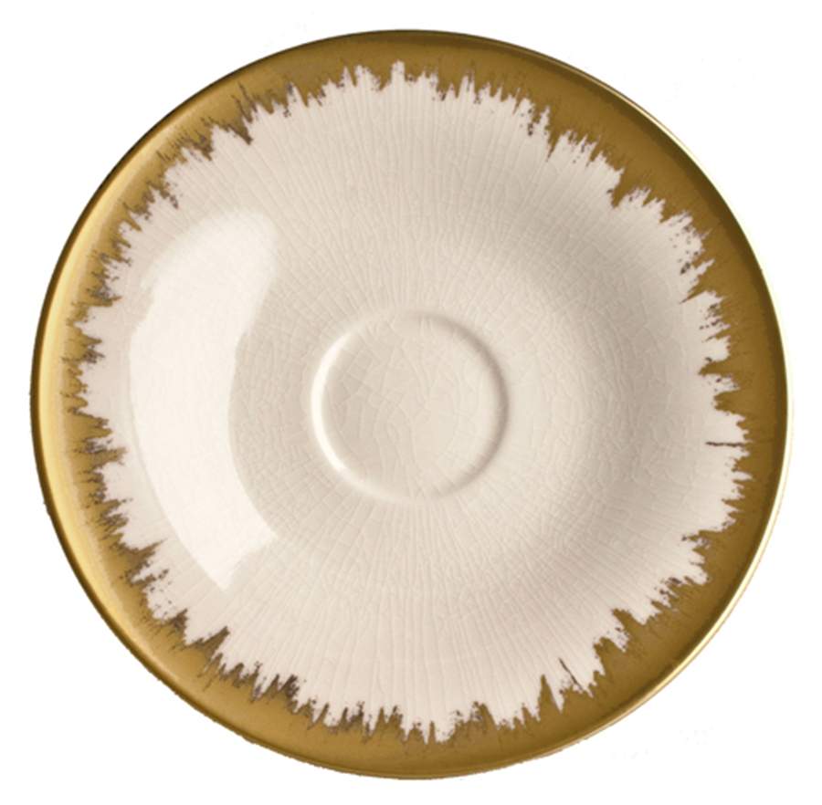 Aura Opal Gold Brushstroke Saucer by Kim Seybert-1
